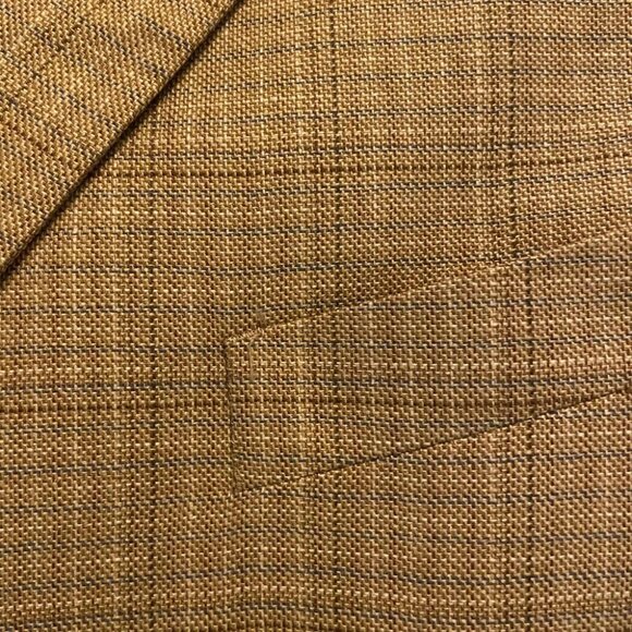 Joseph Abboud 42L Tan Check Silk Wool Blazer Sportcoat Jacket - Picture 3 of 8